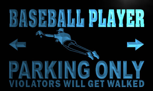 Baseball Player Parking Only Neon Light Sign